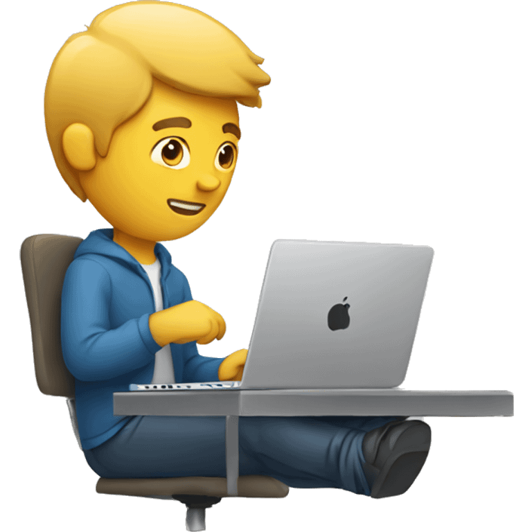 guy working on macbook emoji