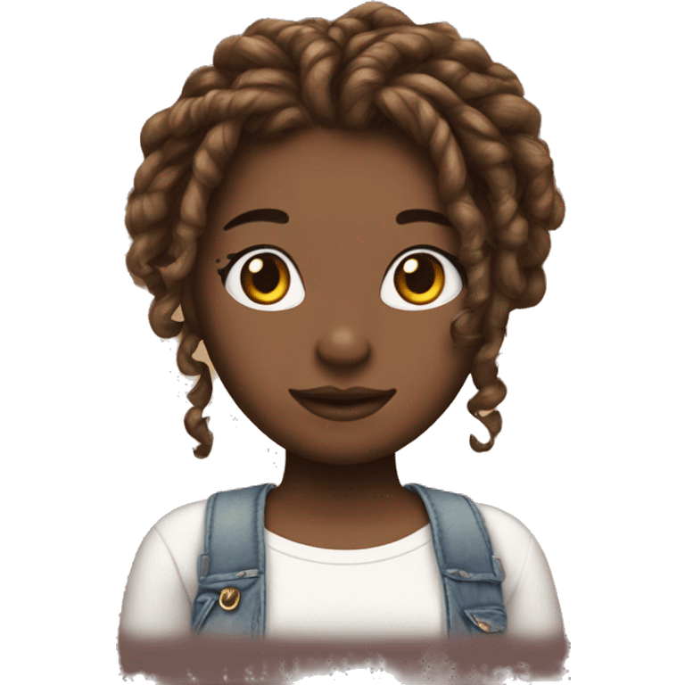 Hello kitty with locs as hair nd she is brown skin emoji