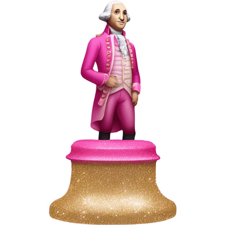 Pink ombre statue of George Washington with glitter  emoji