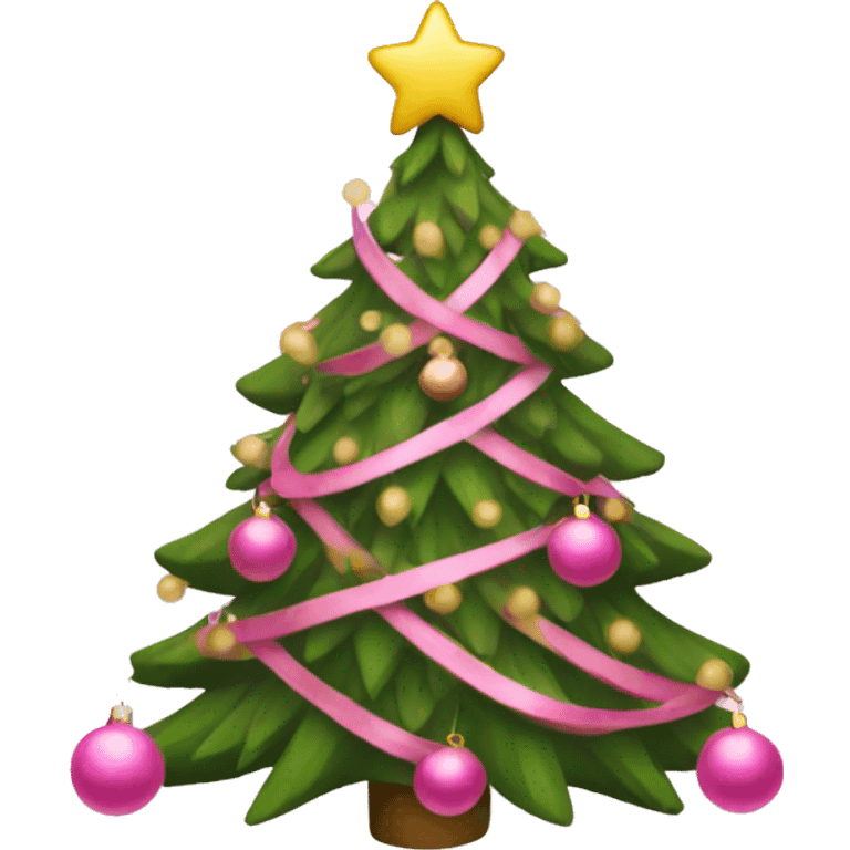 Pink Christmas tree emoji