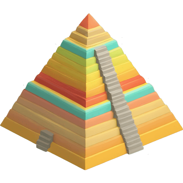 maslow pyramid in 3d isometric, colored emoji