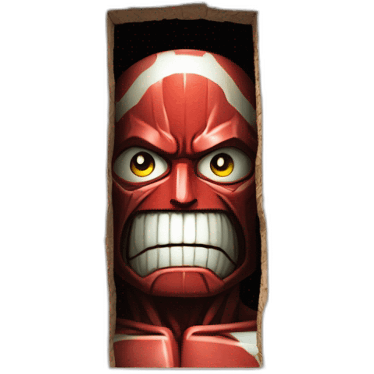 colossal titan behind a wall emoji