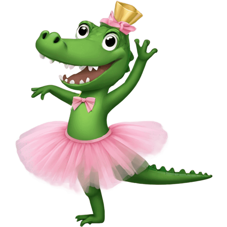 alligator in a tutu doing ballet emoji