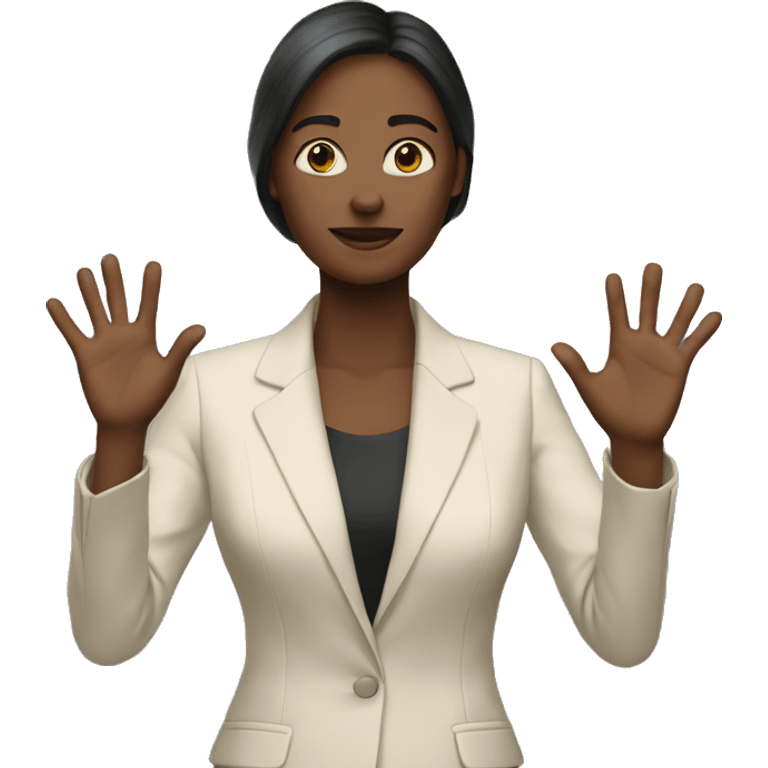 woman suit hands emoji