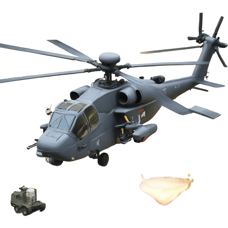 Apache helicopter getting fuel emoji