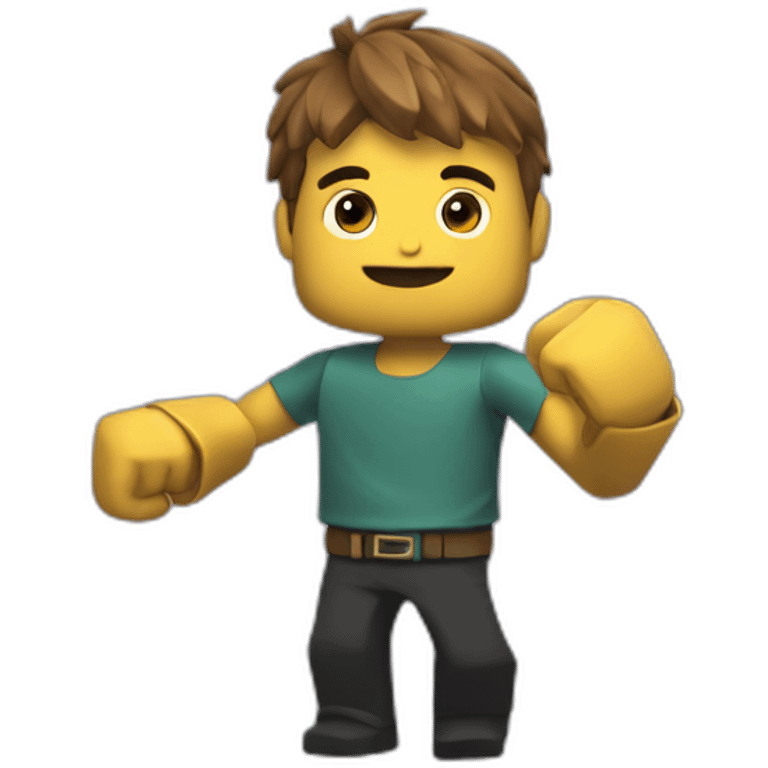 Mini Roblox noob in hand emoji