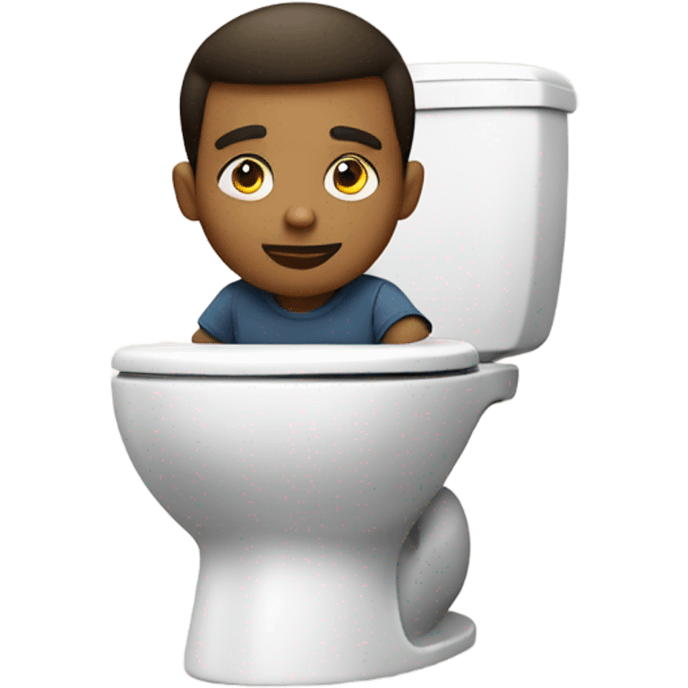 Boy using iPad on toliet  emoji