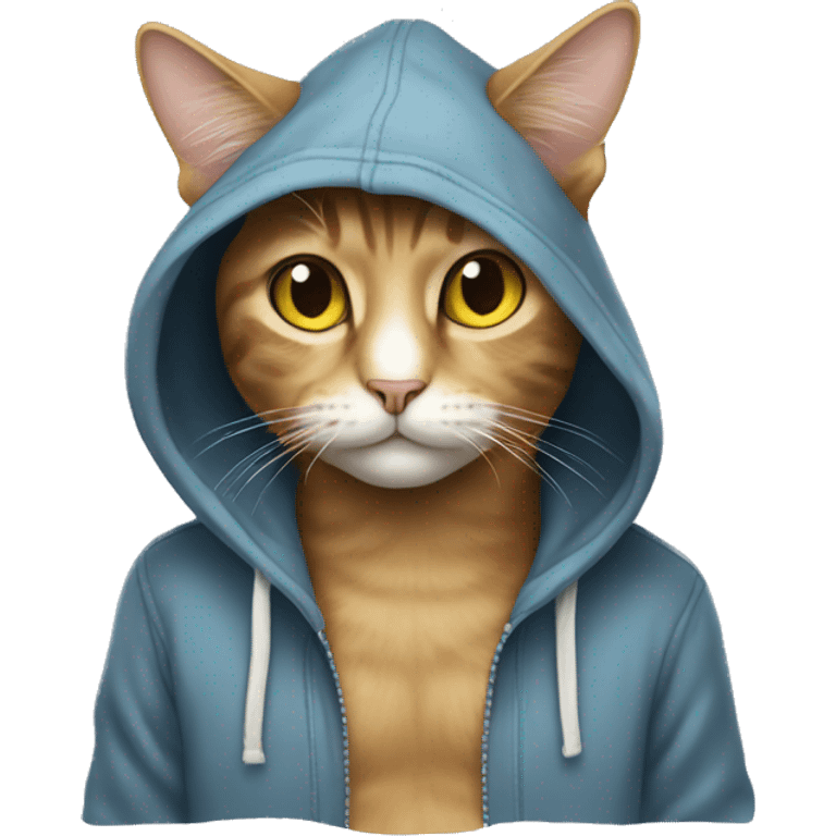 Cat wearing hoodie emoji