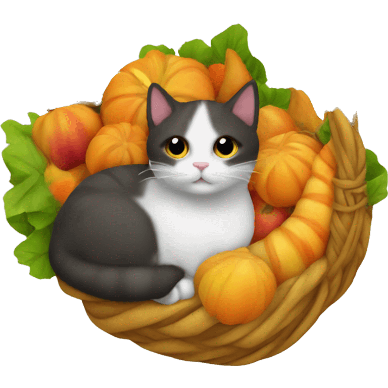 cat in a cornucopia emoji