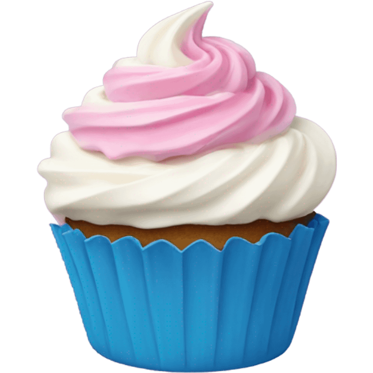 cupcake with cream Pink and blue emoji