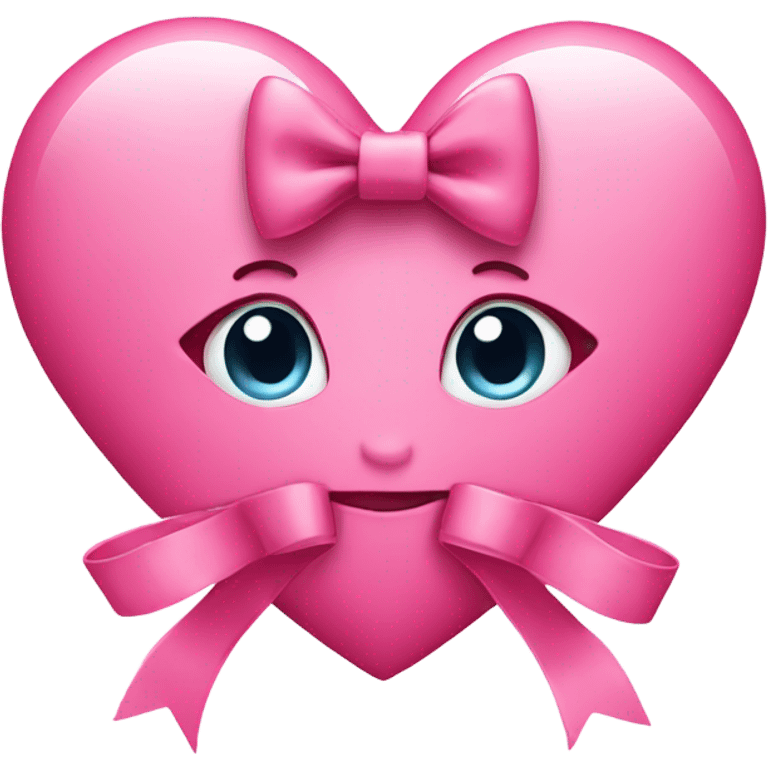 Pink heart wearing bow emoji