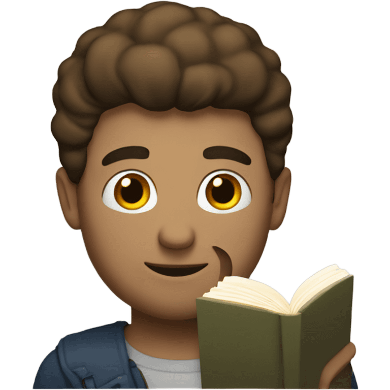 man with a book to stu emoji