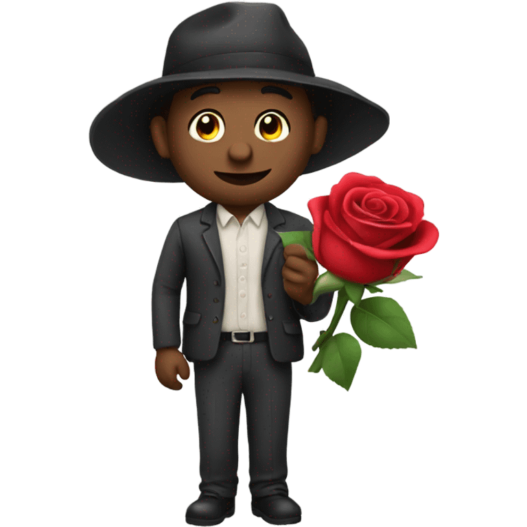 Man holding a rose emoji