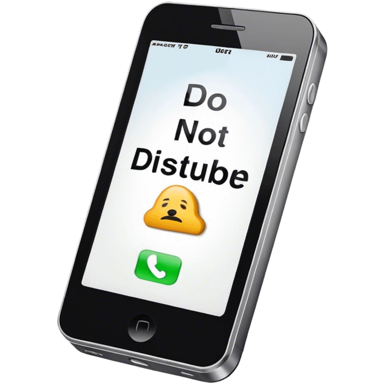 a mobile phone holding up a ‘do not disturb’ sign emoji