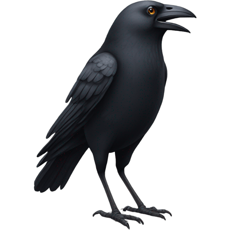 Crow with 3 legs on gray background  emoji