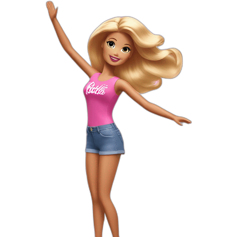 barbie doll raise raise arms and jump high emoji