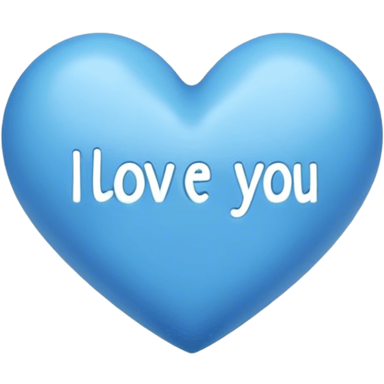 Blue heart either the words I Love You Ry emoji