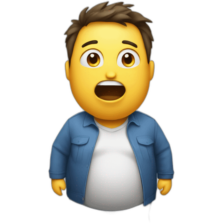 Obesity in a surprised person emoji