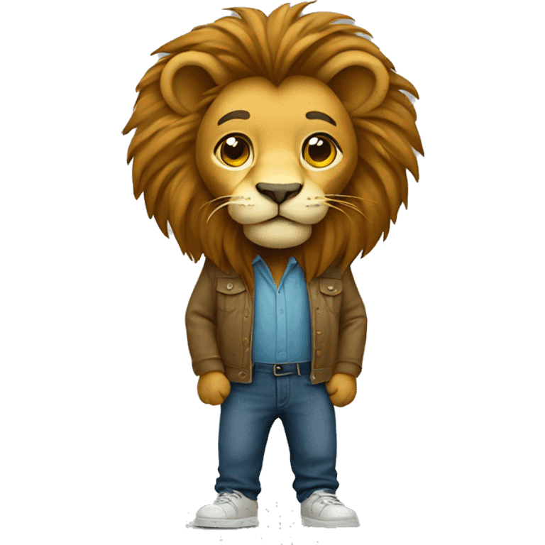 lion wearing pants emoji