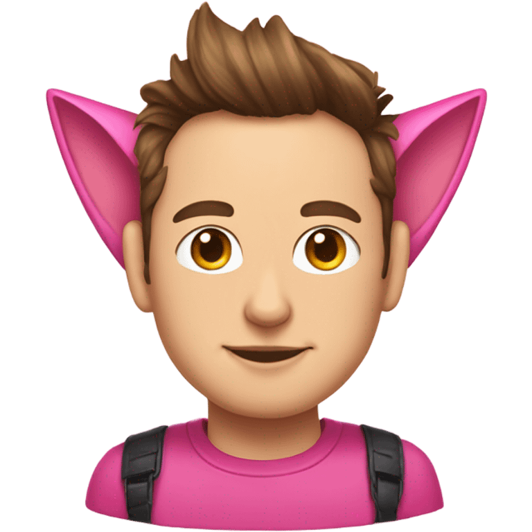 elon musk wearing pink cat ears emoji