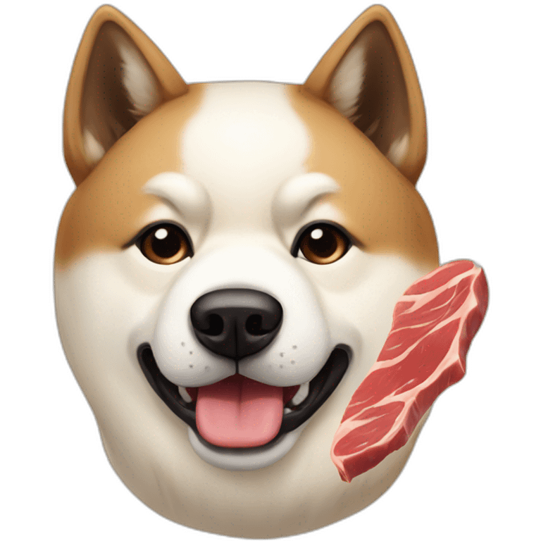 American akita eat meat emoji