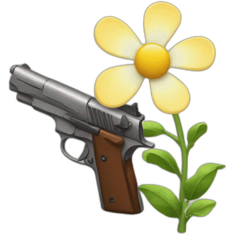 pistol shooting flower emoji