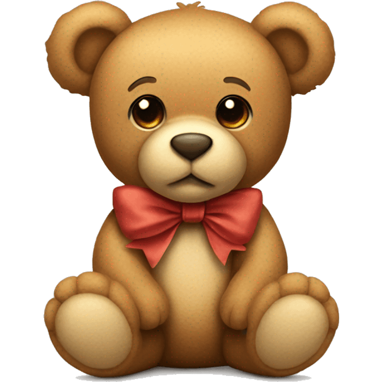 light brown teddy bear with a bow emoji