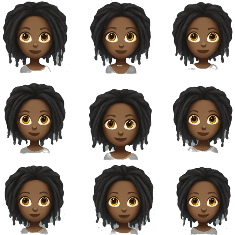 Black girl with locs and hoop earrings emoji