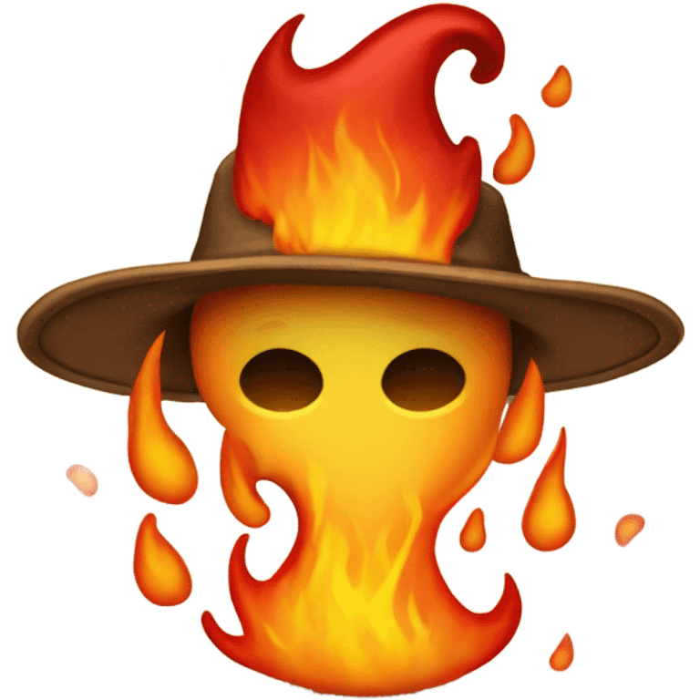 Hat on fire emoji