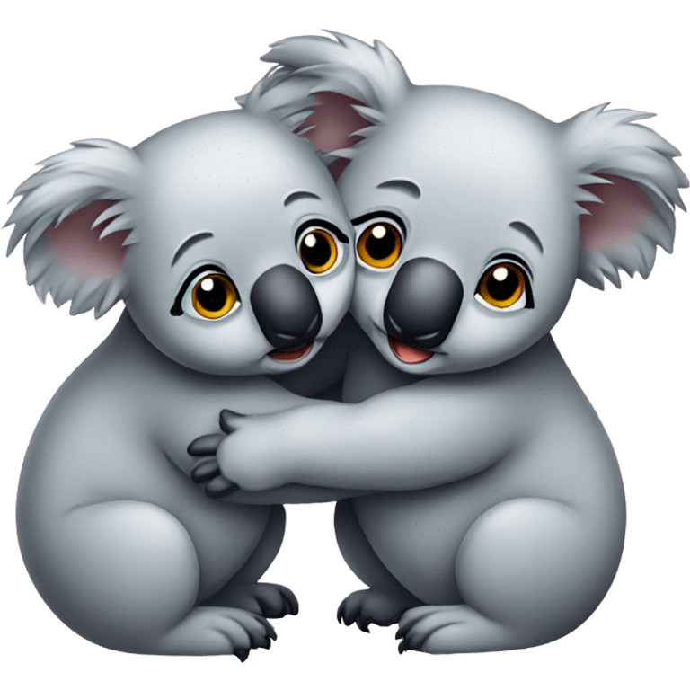 Cute koalas hugging each other emoji