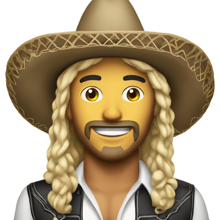 White Country singer with Mexican sombrero emoji