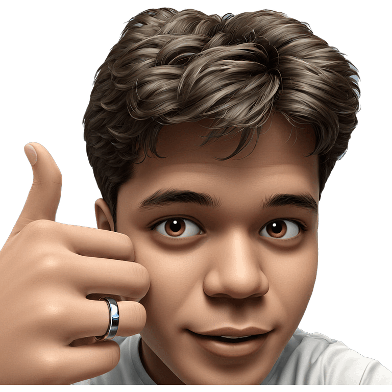 portrait of a boy with ring emoji