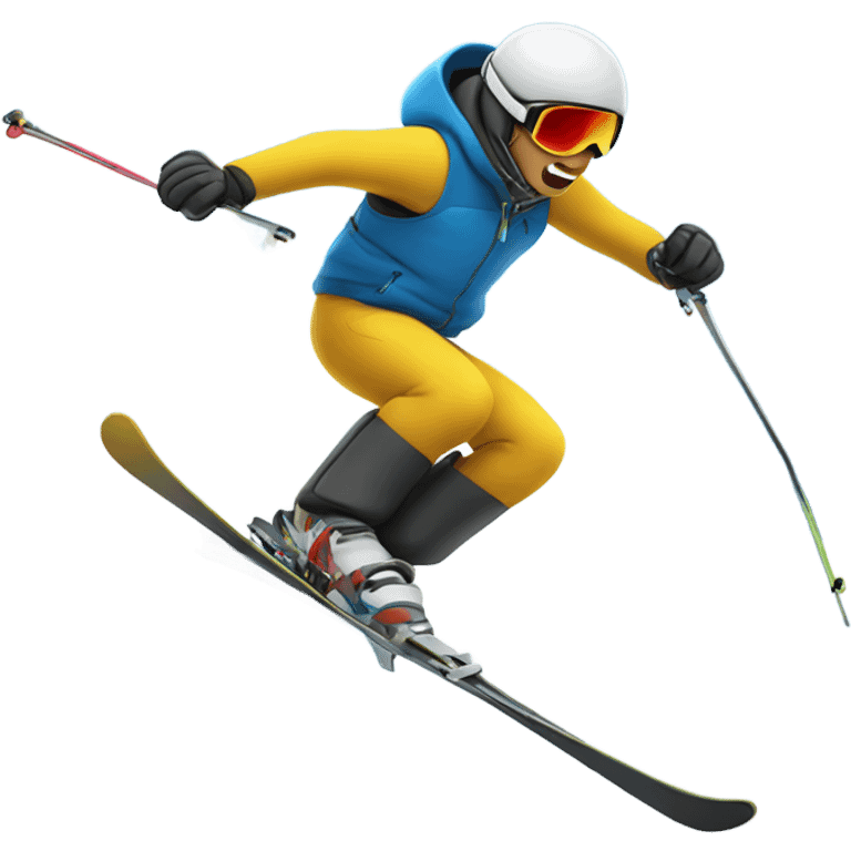 Skiing guy hitting a slolom gate emoji