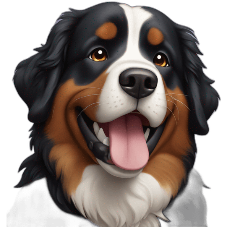 Bernese Mountain Dog happy smiling emoji