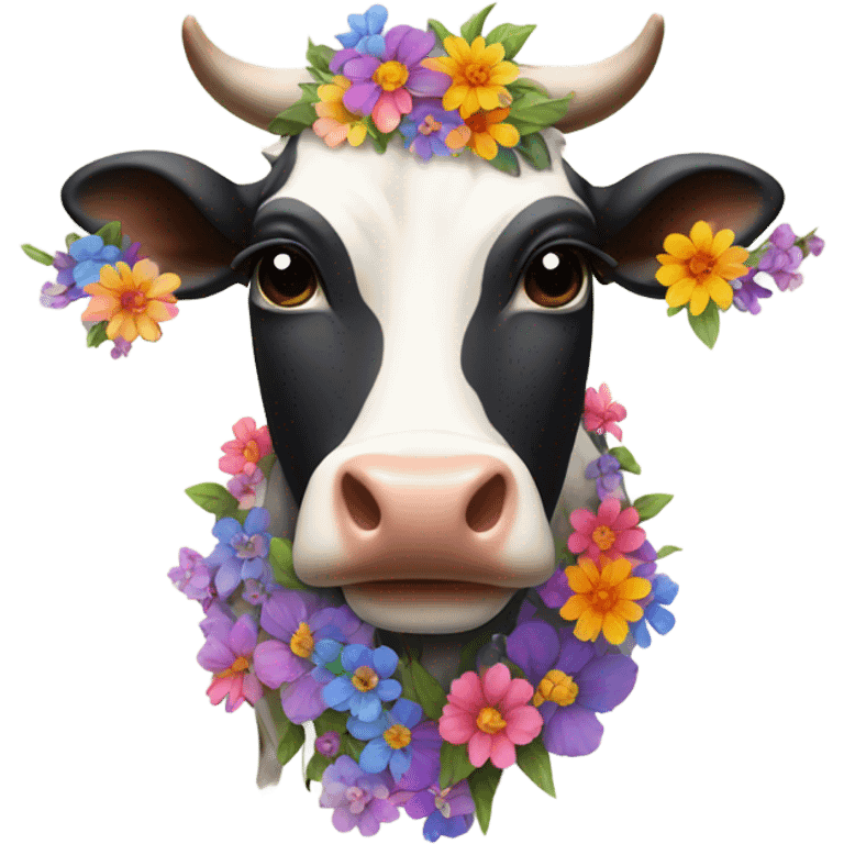 Flower cow emoji