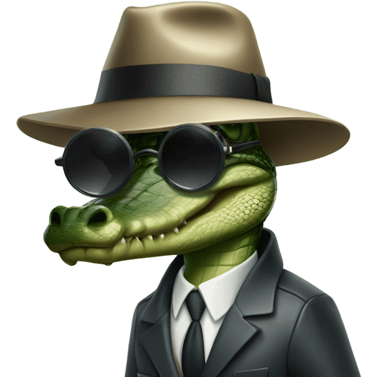 Alligator who is a spy emoji