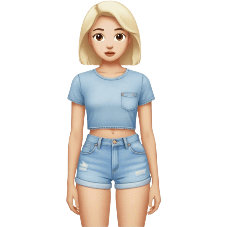 vintage light wash women's denim shorts emoji