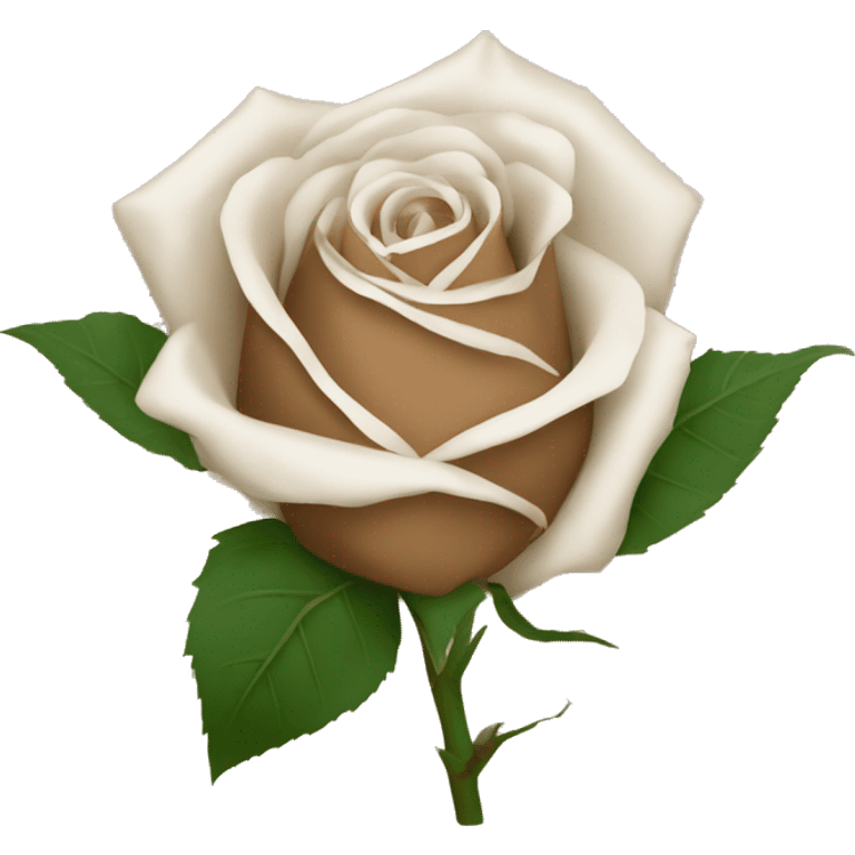 white roses in brown paper emoji