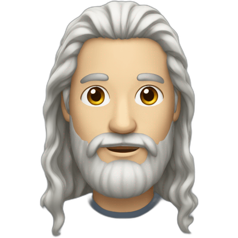 man with beard and long hair emoji