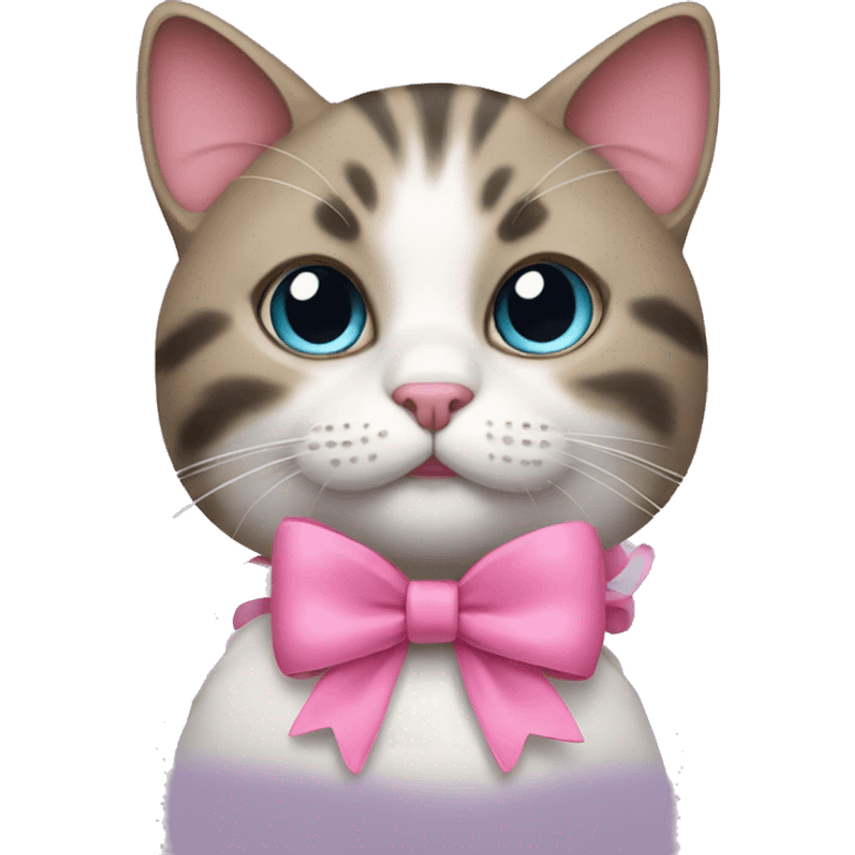 cat wearing a pink bow  emoji