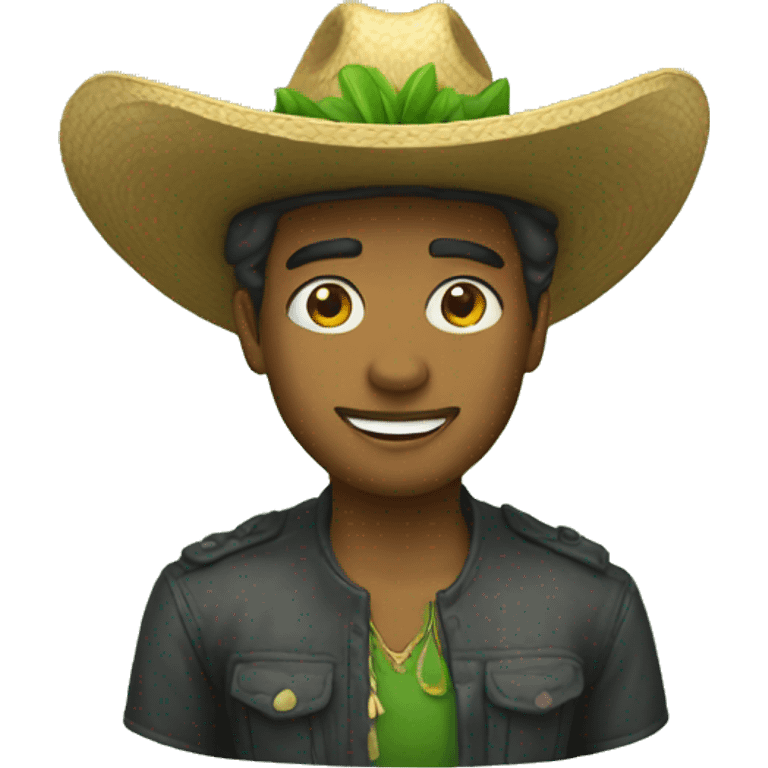 Cara FELI con sombrero verde emoji