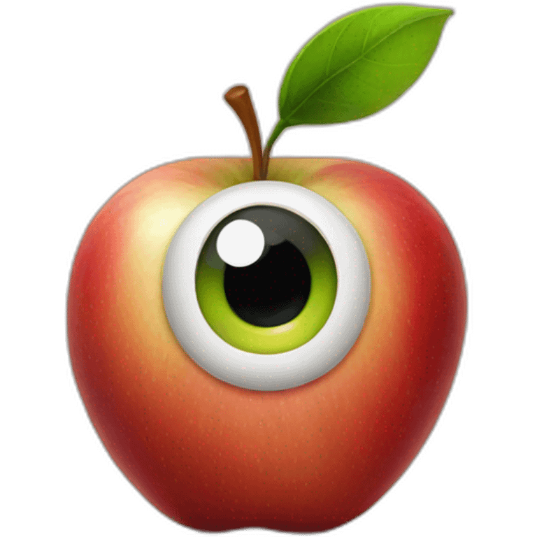 Apple with eyes emoji