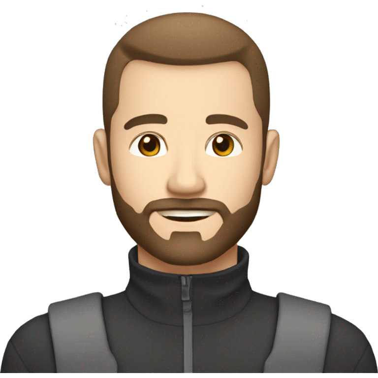 brown hair CREW CUT with beard, white skin 30 yeard old boy emoji