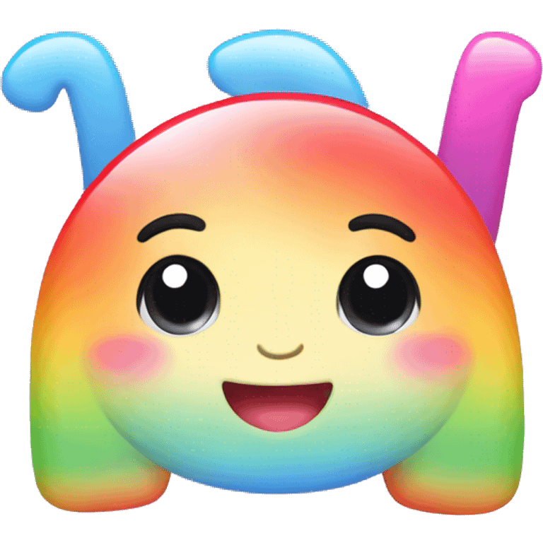 Cute rainbow kawaii letter H emoji