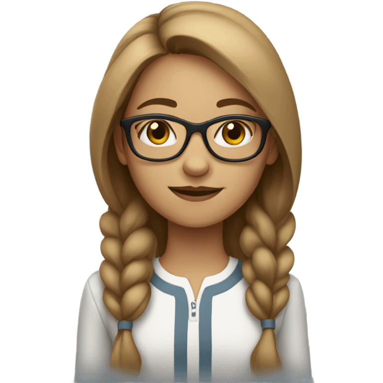 Girl with light brown hair and glasses emoji