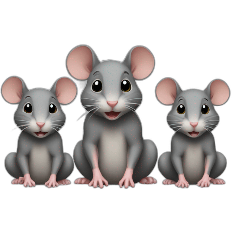 three rats and one male rat emoji