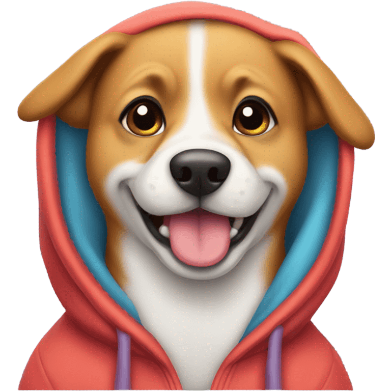 Dog wearing a hoodie emoji