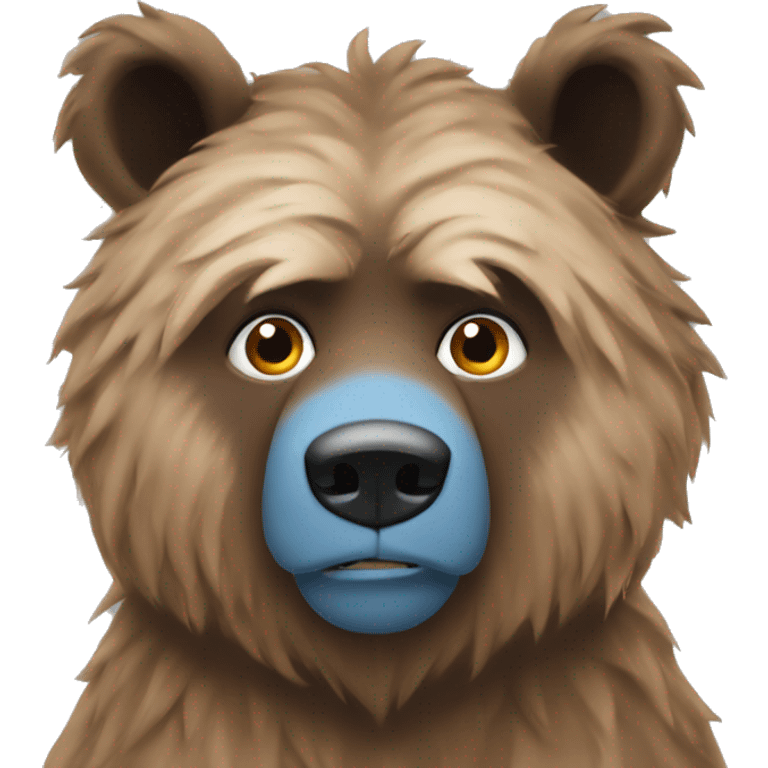 Firece blue grizzly look emoji