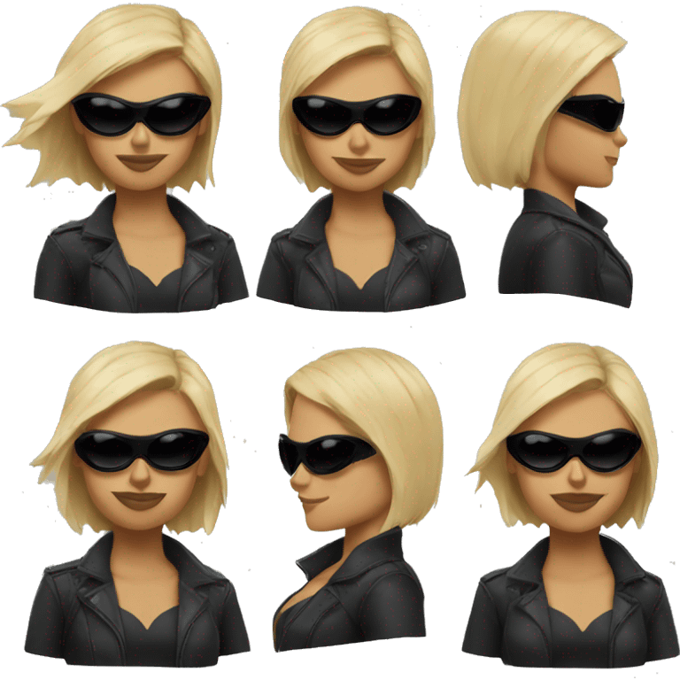 batwoman short blonde hair wearing black sunglasses emoji