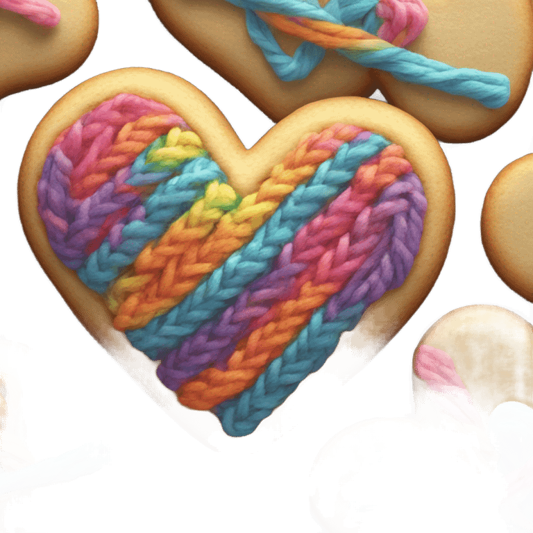 Cookie heart with yarn emoji